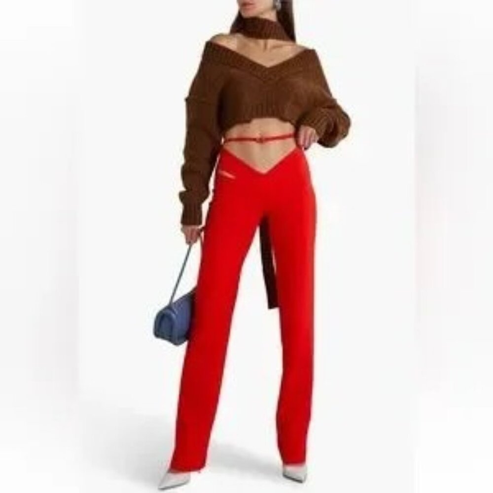 Supriya Lele Cutout Woven Straight Leg Pants, XS